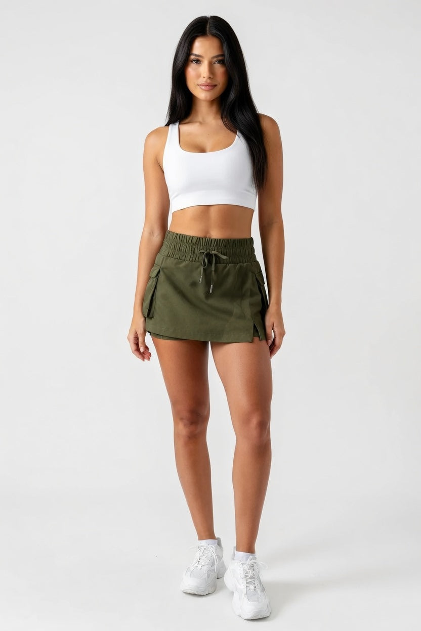 Two-Piece Sports Dress — Coffee Brown