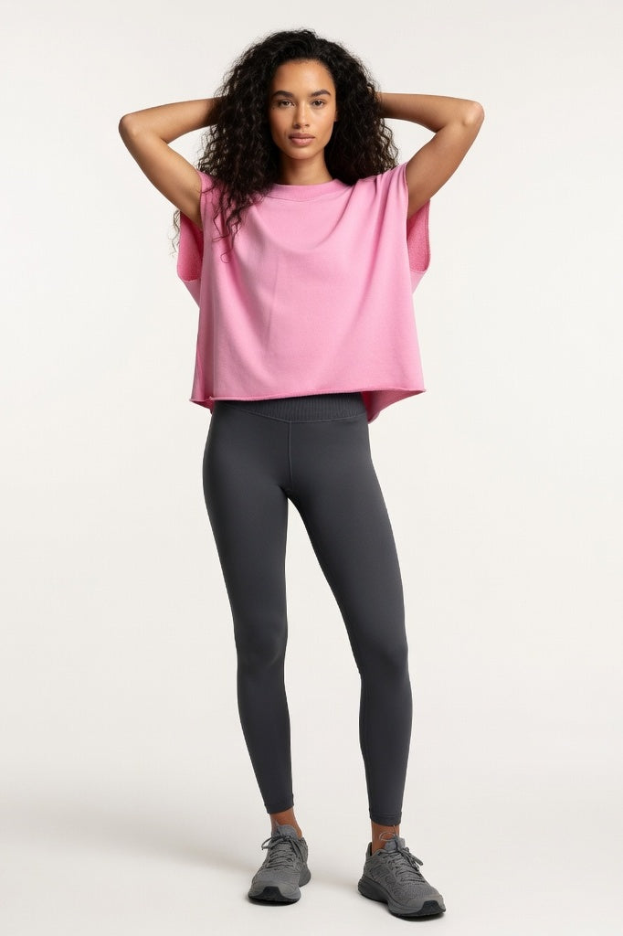 Draped Viscose Tank — Pink