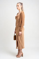 Satin Halter Dress — side view