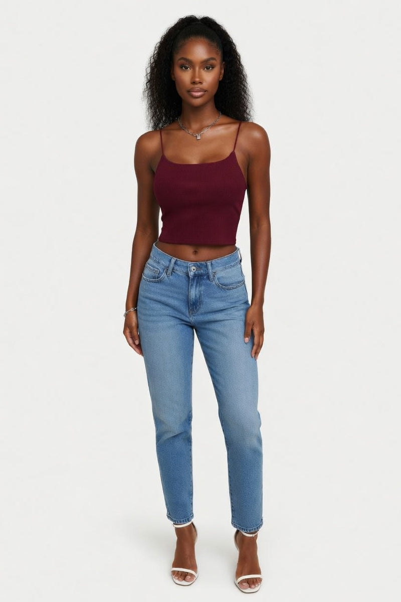 Cut-Out Halter Crop Top — front view
