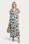Printed V-Neck Maxi Dress