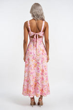Printed Halter Maxi Dress — back view