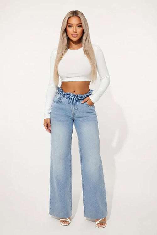 High-Waist Wide-Leg Jeans — front view