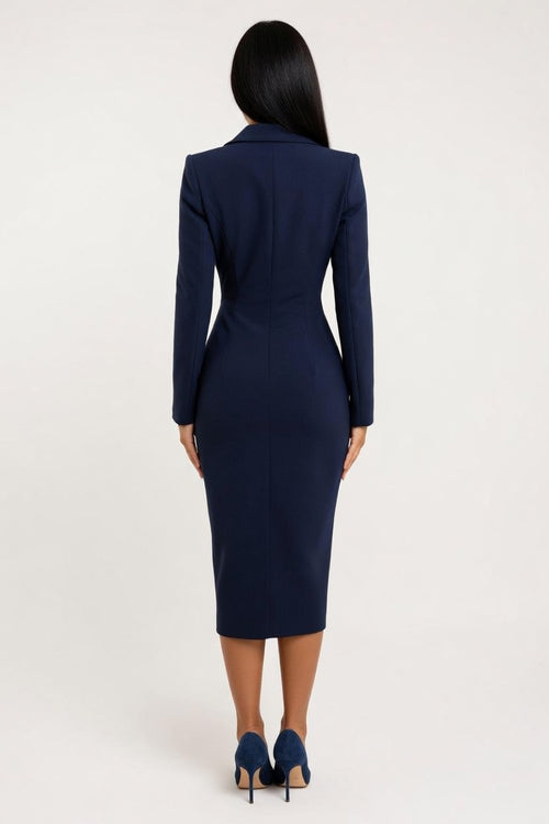 Single-Breasted Suit Skirt — back view