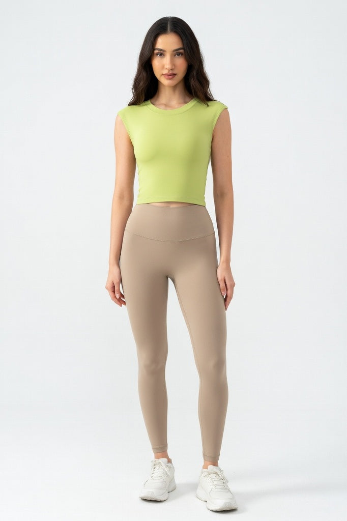 Backless Sports Bra Top — Leaf Green