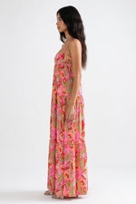 Printed Halter Layered Dress — side view