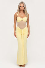 Halter Neck Maxi Dress — Yellow