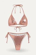 Lace-Up Bikini Set — Champagne