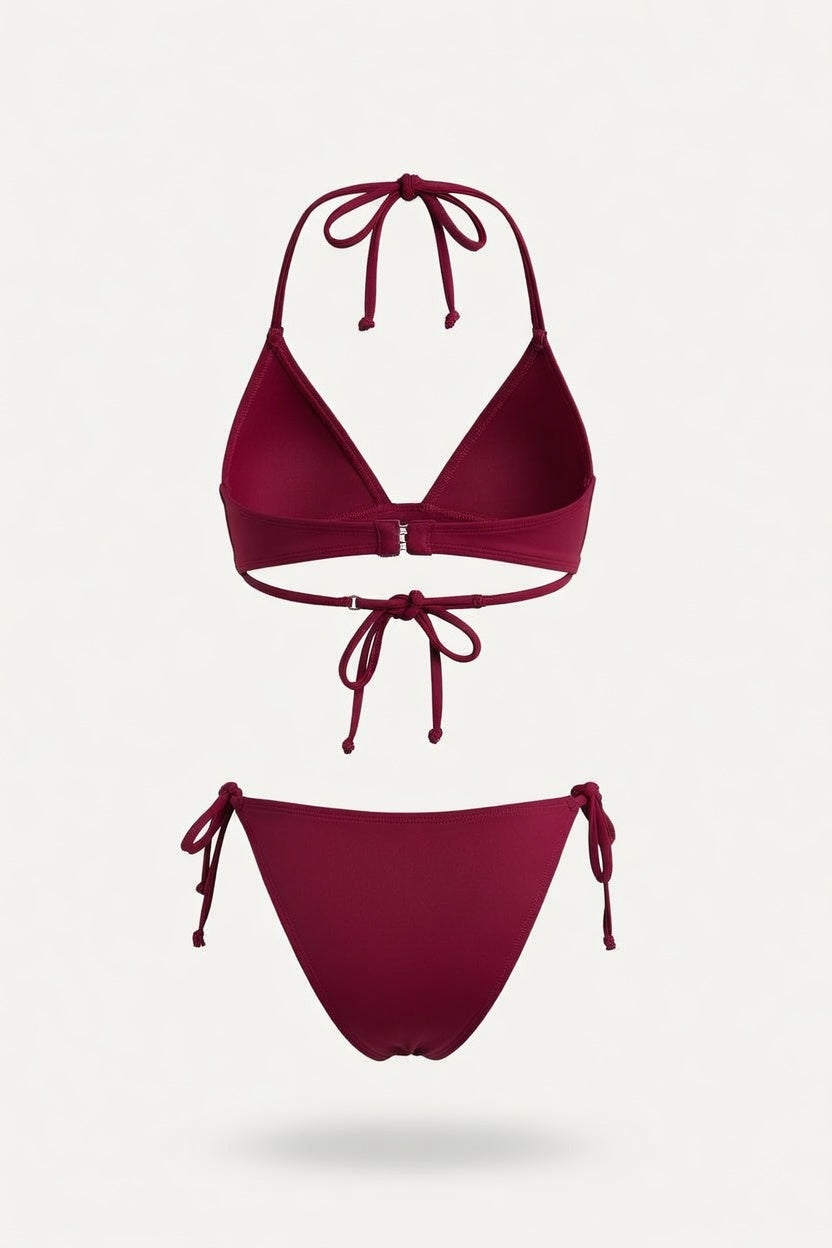 Solid Two-Piece Bikini — back view
