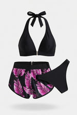 Printed Bikini Set — Purple Leaf
