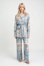 Printed Shirt & Wide-Leg Trouser Co-Ord — front view