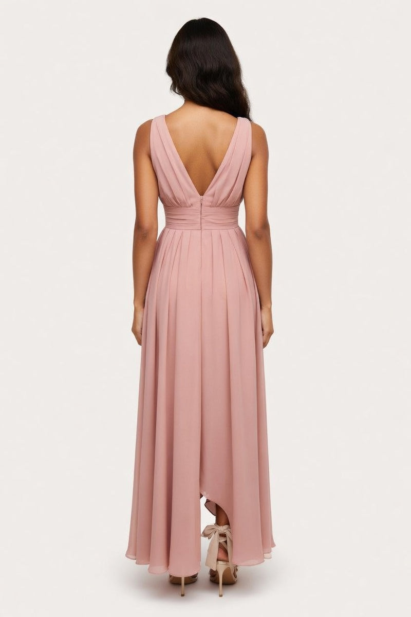 Off-Shoulder Asymmetric Dress — back view