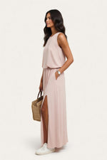 Modal Halter Midi Dress — side view