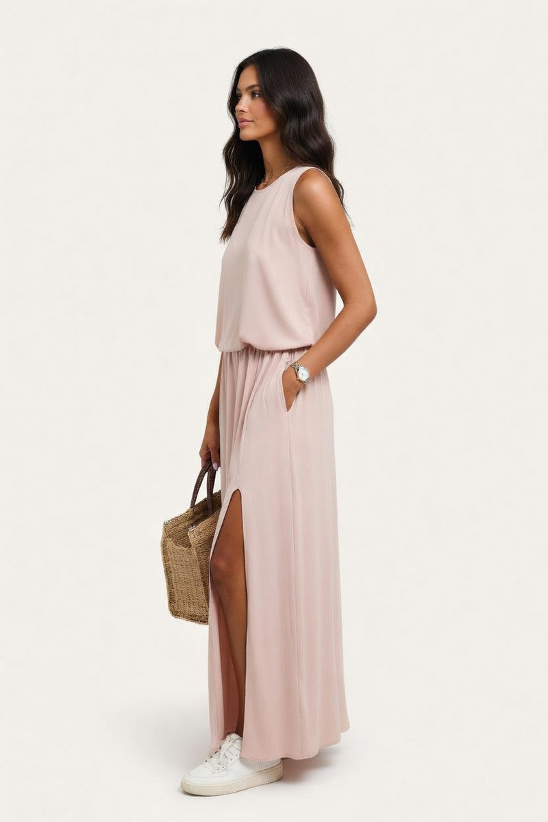 Modal Halter Midi Dress — side view