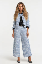 Structured Blazer & Wide Leg Trouser Co-ord — Light Blue