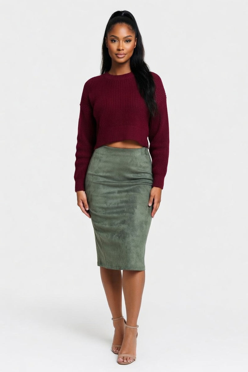 Suede Mini Skirt — front view