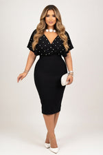 Strapless V-Neck Dress — Black