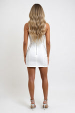 Ring Zip Halter Mini Dress — back view