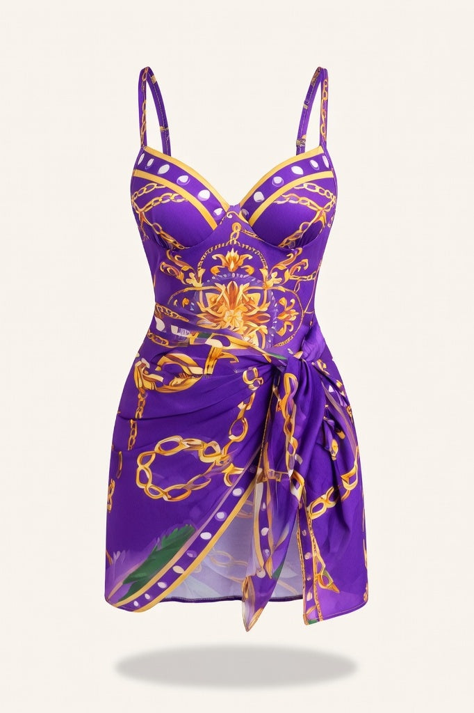 Printed Swimwear Set — Violet
