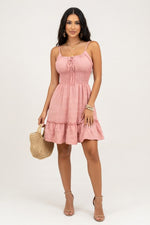Halter Midi Dress — Pink