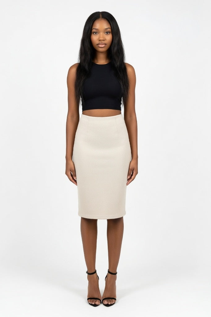 Suede Mini Skirt — White
