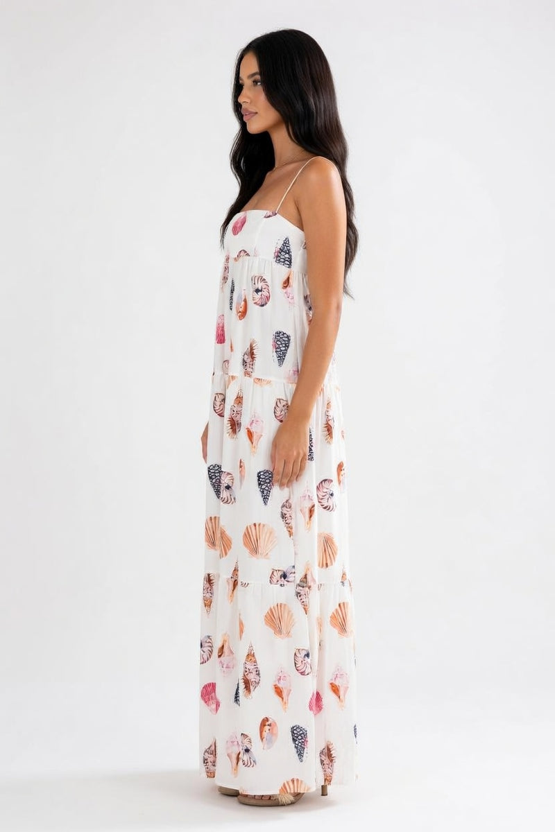 Halter Layered Print Dress — side view