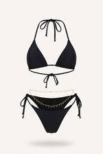 High-Waisted Bikini Set — Black