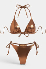 Lace-Up Bikini Set — Bronze