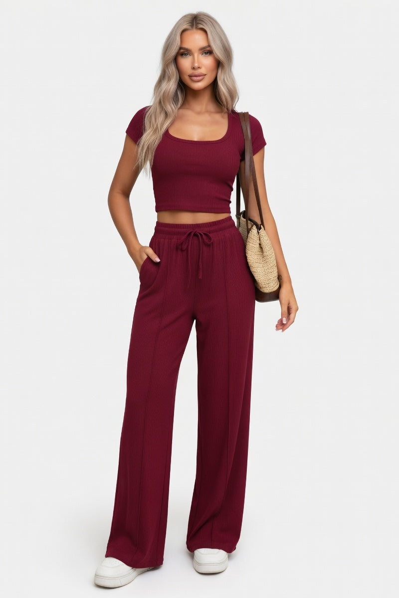 Tailored Co-ord Set — Burgundy