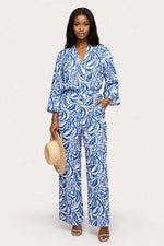 Printed Two-Piece Co-ord Set — Blue Print
