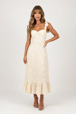 Halter Floral Midi Dress — front view