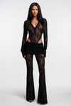 Lace Deep V Top & Flared Trouser Co-ord