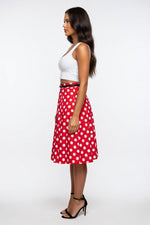 Swan Print Pleated A-Line Skirt — side view