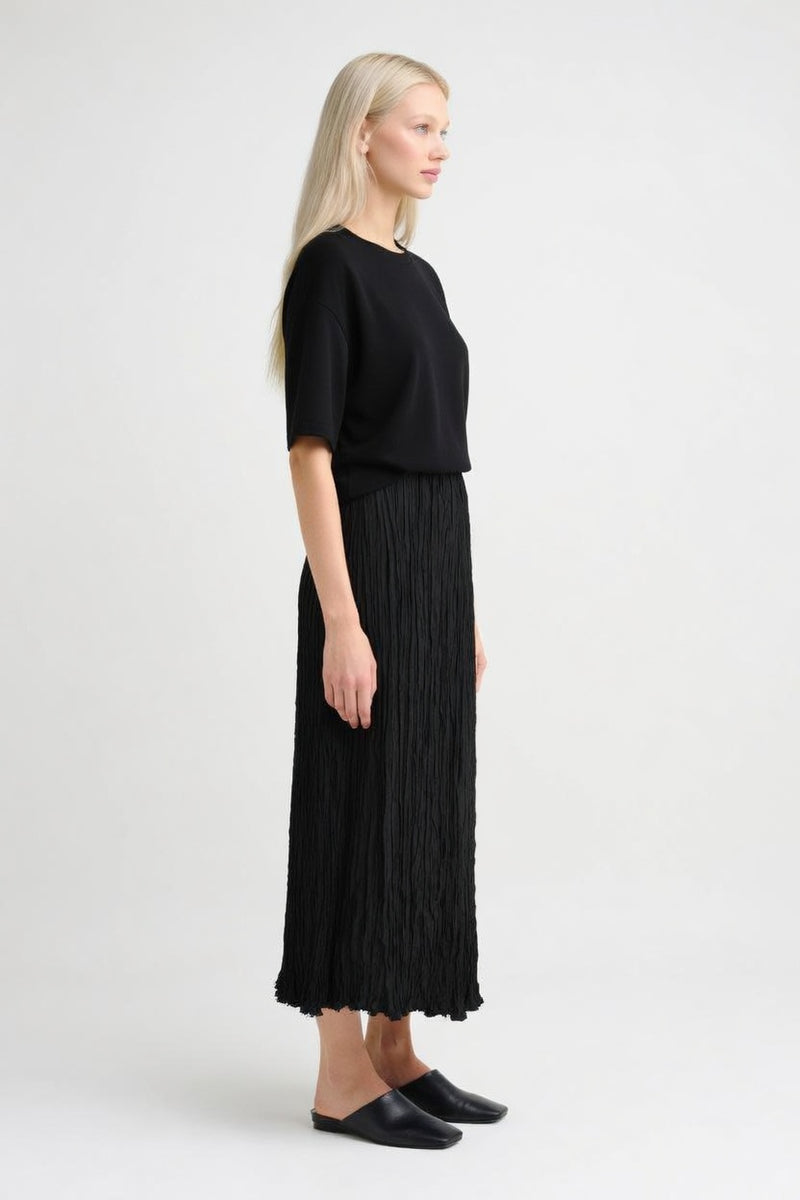 Hand-Pleated Midi Skirt — side view