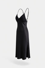 Silk Slip Nightdress with Bow Ties — side view