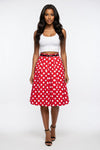 Swan Print Pleated A-Line Skirt