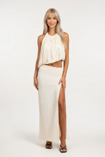 Halter Co-ord Set with Slit Skirt — front view