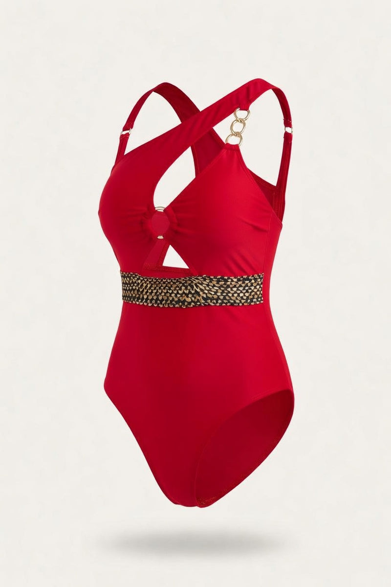 One-Shoulder Cut-Out Swimsuit — side view
