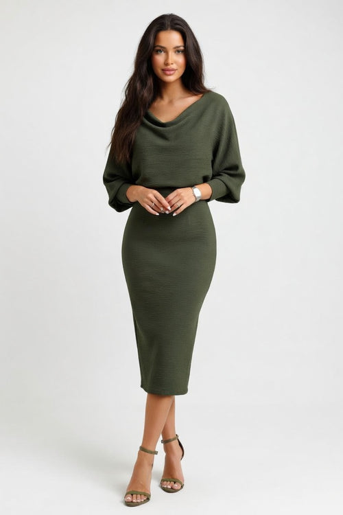 Batwing Knit Dress — front view
