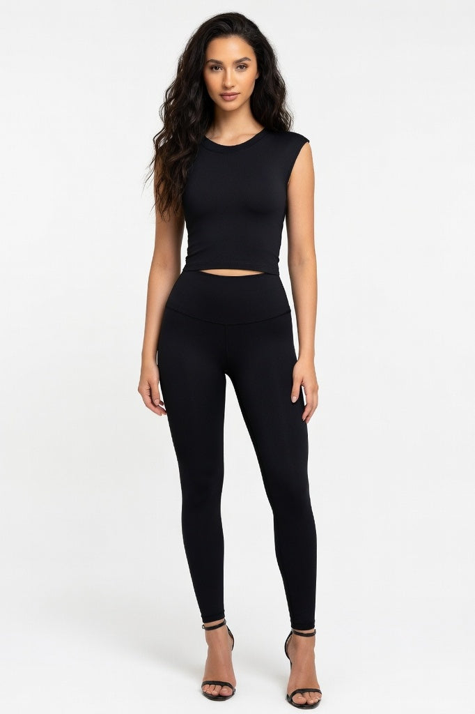 Backless Sports Bra Top — Black