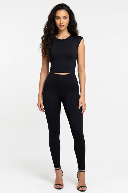 Backless Sports Bra Top — Black