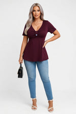 V-Neck Brushed Tee — front view