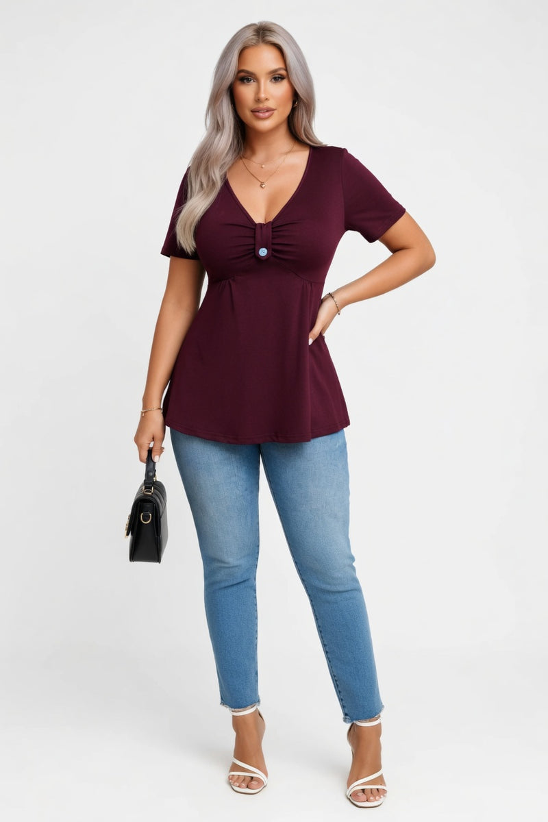 V-Neck Brushed Tee — front view