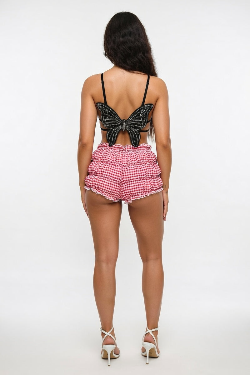 Halter Diamante Top — back view