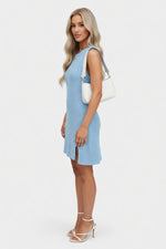 Knitted Round Neck Dress — side view