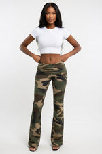 Low-Waist Camo Trousers — front view