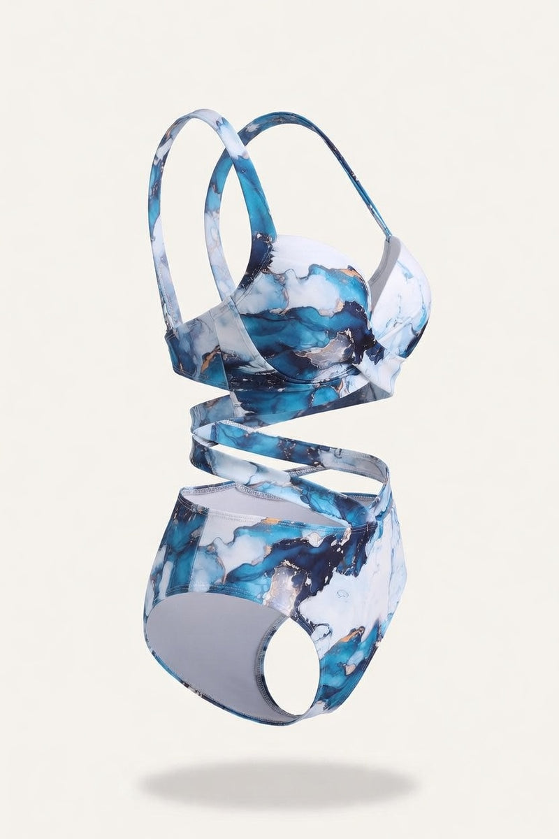 Printed High Waist Bikini Set — side view
