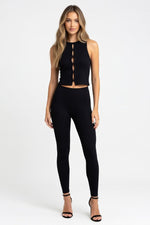 Cut-Out Knit Vest — Black