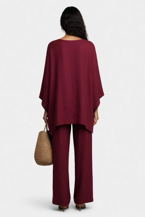 Batwing Top Wide Leg Trouser Co-ord — back view