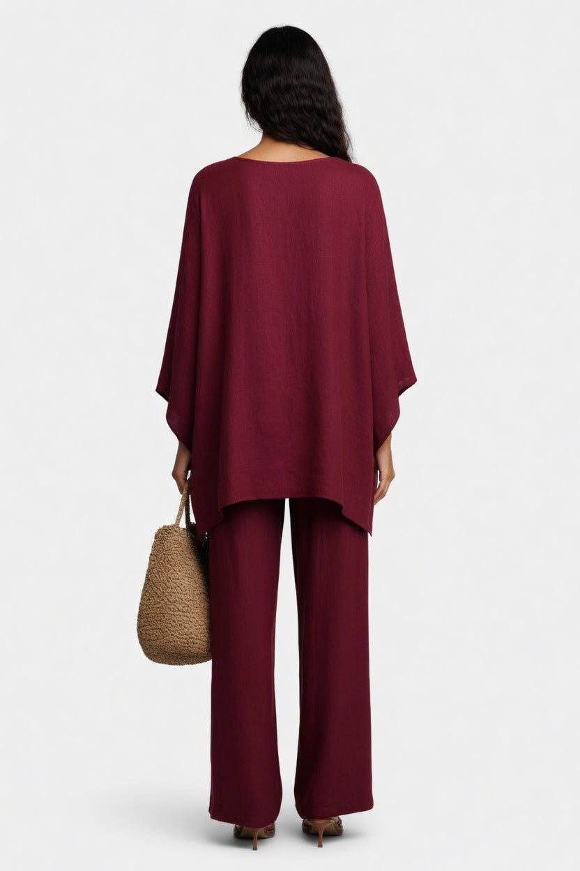 Batwing Top Wide Leg Trouser Co-ord — back view